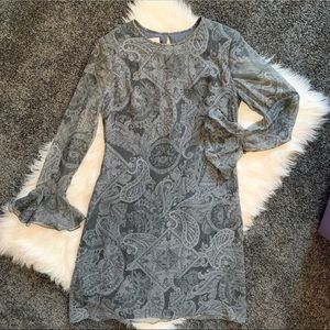 VINTAGE Maggy London Long Sleeve Silk Dress